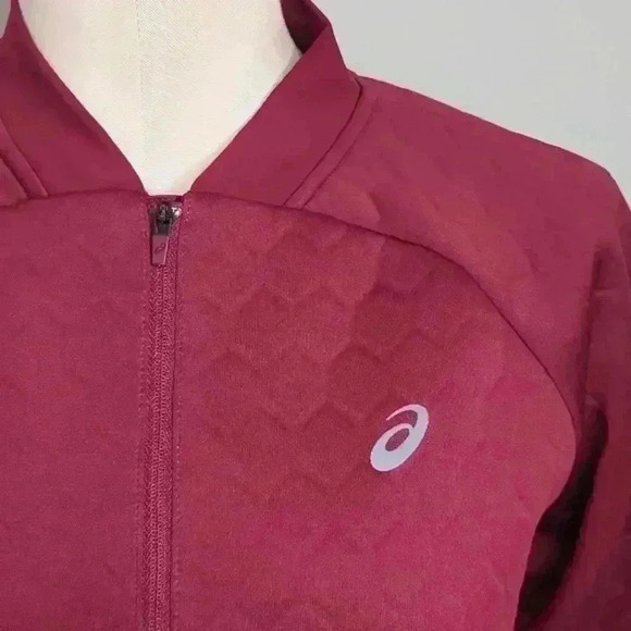 Asics URBAN RACER‎ JACKET Womens Size Small Cranberry - Picture 4 of 12